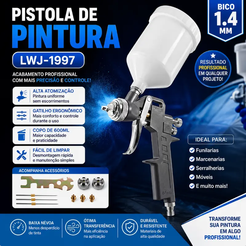 Kit de Ferramentas Elétricas Sem Fio 4 em 1 48V com Martelete, Esmerilhadeira, Chave de Impacto, Furadeira e 2 Baterias de Lítio — imagem 12